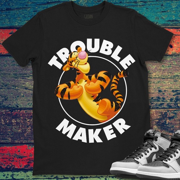 Tigger Trouble Maker Winnie The Pooh Funny Unisex Gift T-Shirt For Men Women - Picture 1 of 2